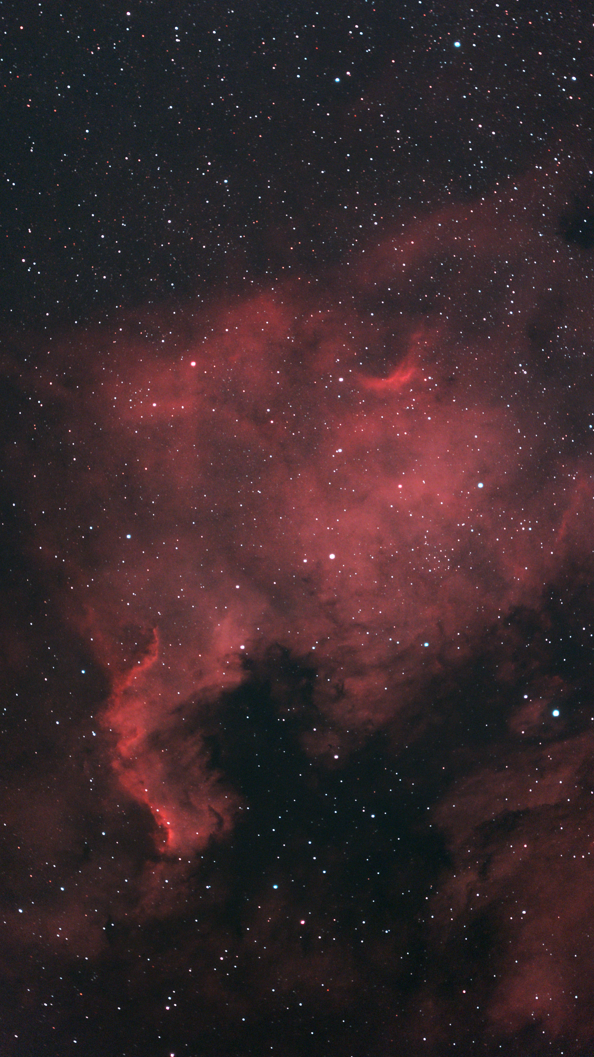 North America Nebula, photographed through a small telescope
