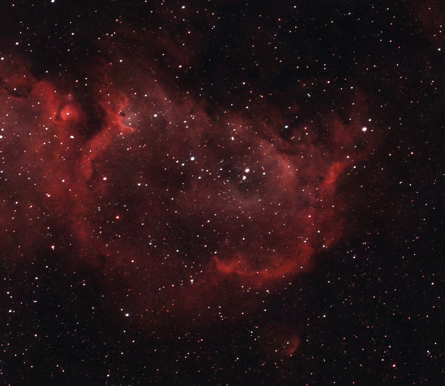 Soul Nebula, photographed through a small telescope